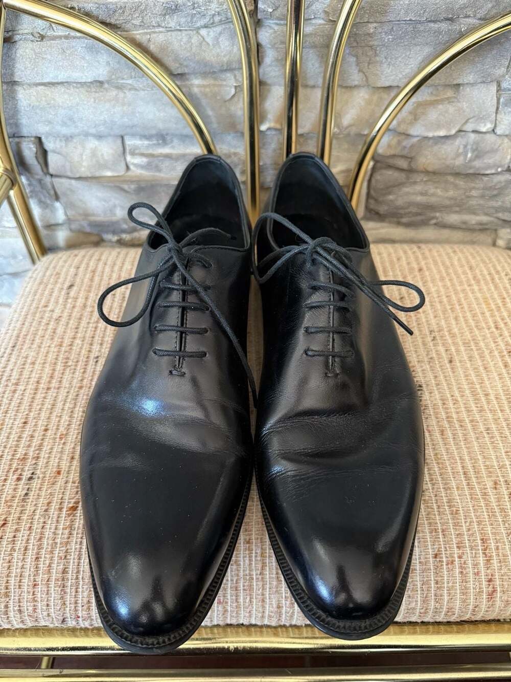 Marc Nolan Brooks Black Leather Oxford Dress Shoes Size 43
